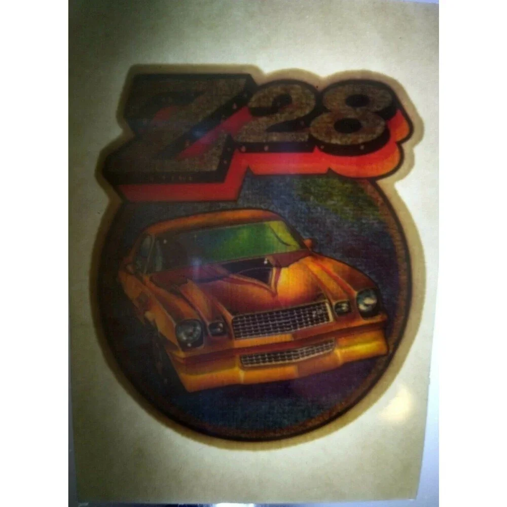 Z-28 Chevy Camaro Screamin Gleamin Glitter Iron-On Transfer Decal Donruss 1970s
